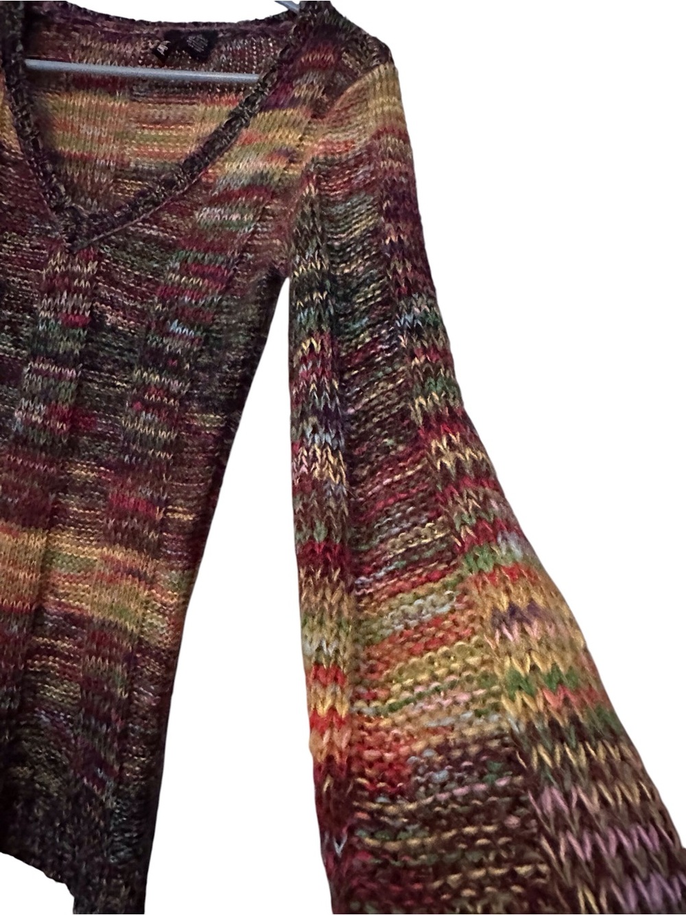 Ultra Flirt Multicolor Knit Sweater with Pink, Green & Purple Tones - Picture 2 of 6
